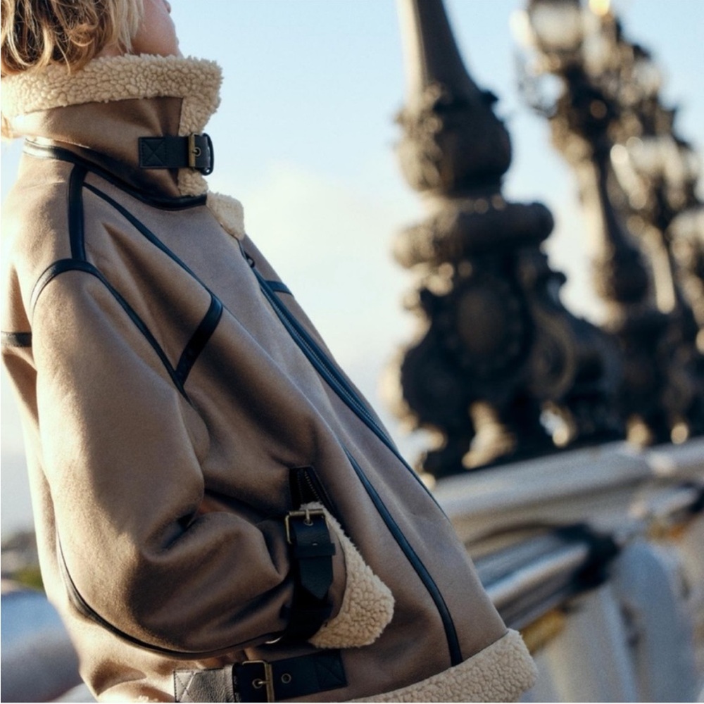 ZARA DOUBLE-FACED BIKER JACKET - Picture 6 of 12
